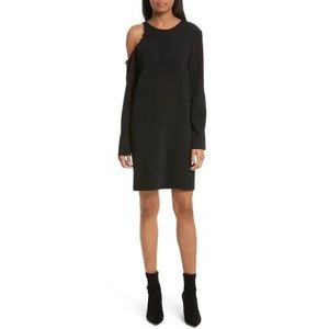 IRO Breen Cold-Shoulder Long-Sleeve Crepe Dress 44